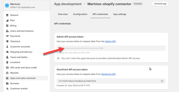 Admin access token
