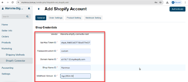 Add account details