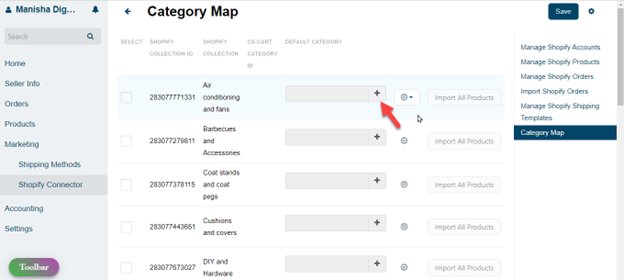 List of available categories