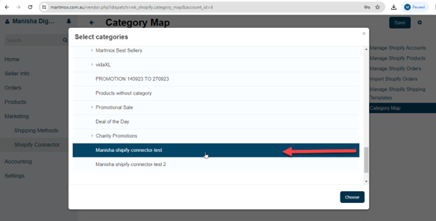 Select the category