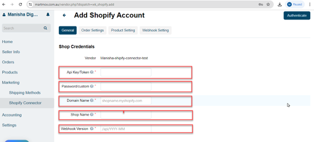 Add account details
