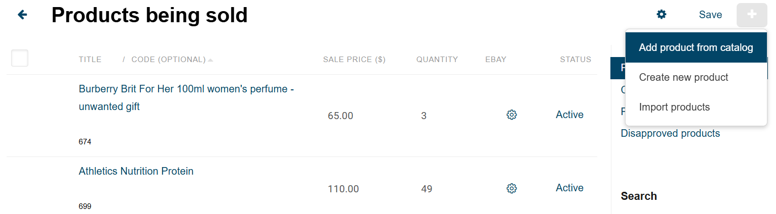add product form catalog